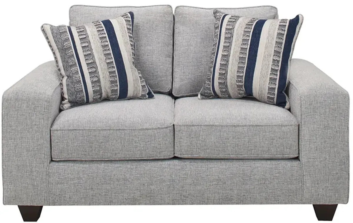 Alston Chenille Loveseat in Blue by Albany Furniture