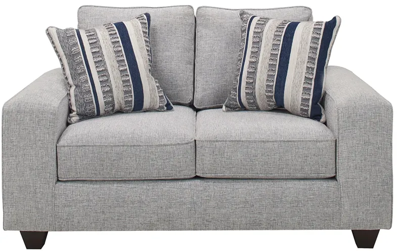 Alston Chenille Loveseat in Blue by Albany Furniture