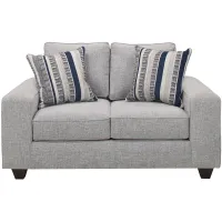 Alston Chenille Loveseat in Blue by Albany Furniture