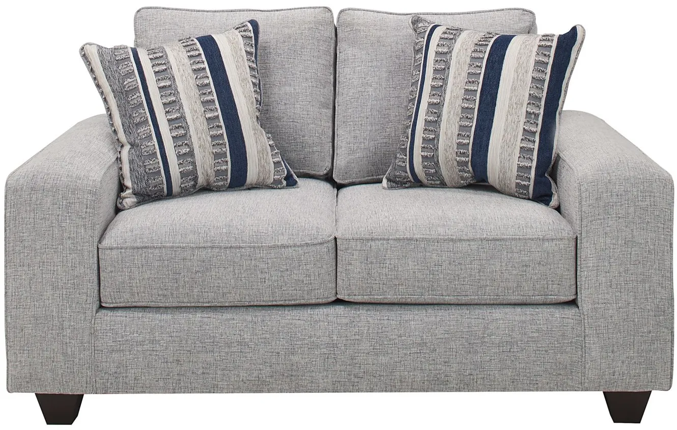 Alston Chenille Loveseat in Blue by Albany Furniture