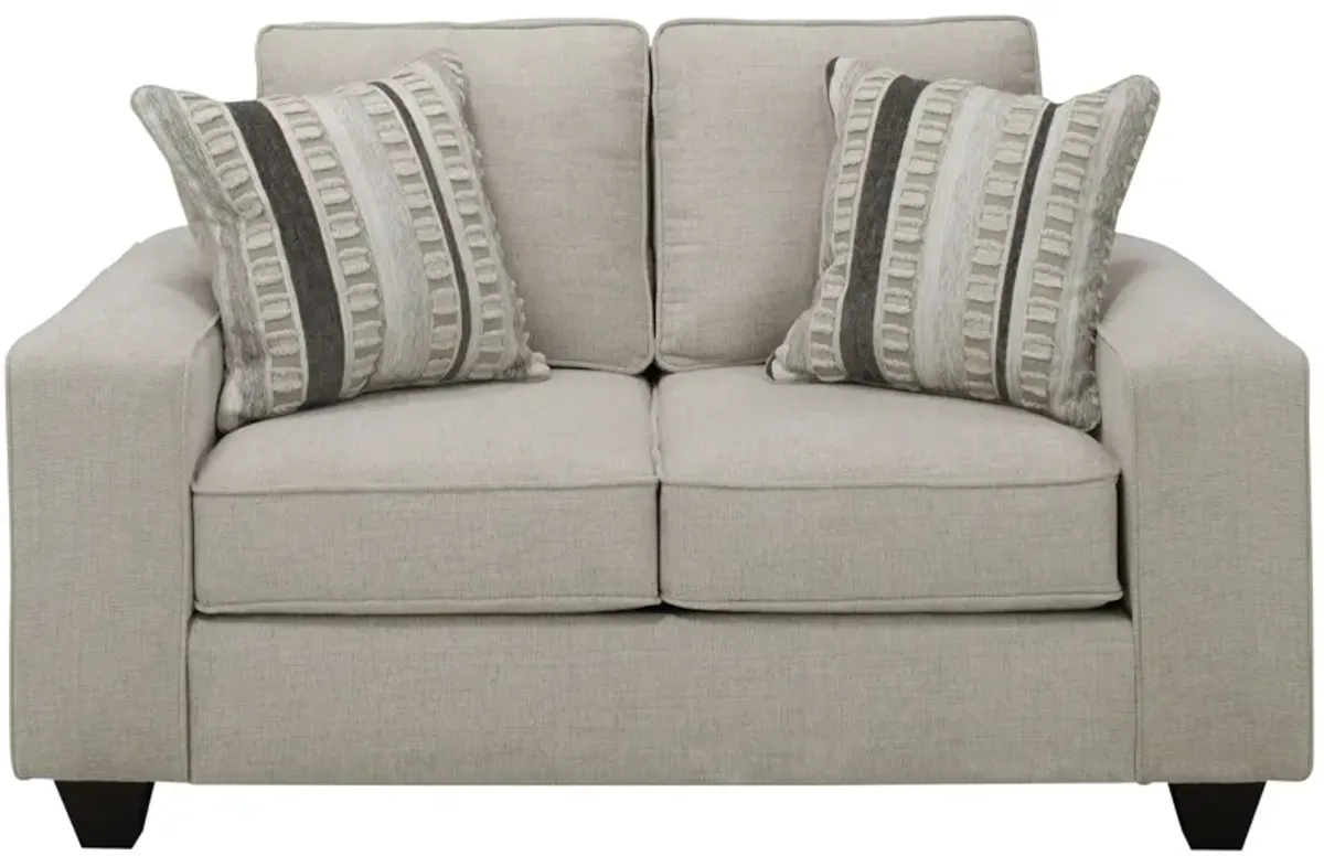 Alston Chenille Loveseat in Beige by Albany Furniture