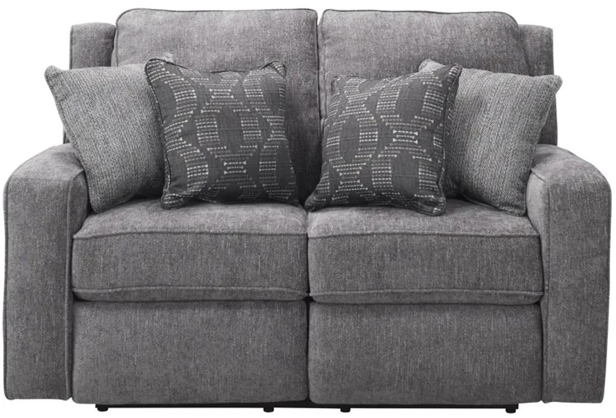 Reese Power Loveseat w/ Power Headrest in Gray by Southern Motion