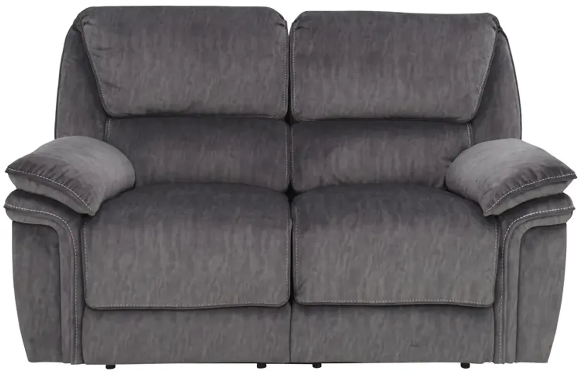 Portman Microfiber Reclining Loveseat in Gray by Bellanest