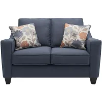 Flora Loveseat in Laurent Steel Blue by Fusion Furniture