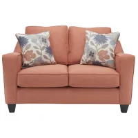 Flora Loveseat in Laurent Coral by Fusion Furniture