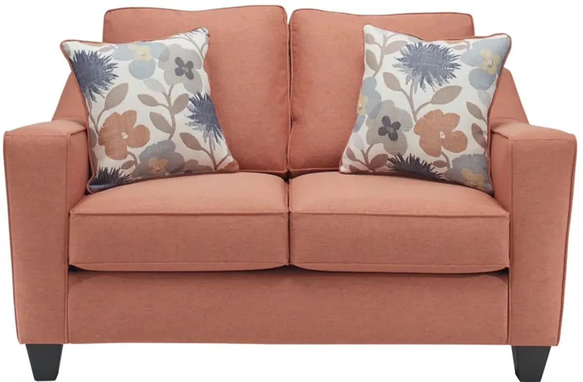 Flora Loveseat in Laurent Coral by Fusion Furniture