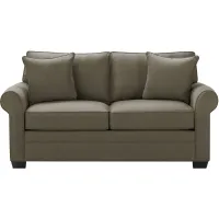 Glendora Apartment Sofa in Suede So Soft Graystone by H.M. Richards
