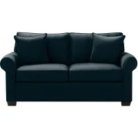 Glendora Apartment Sofa in Suede So Soft Midnight by H.M. Richards