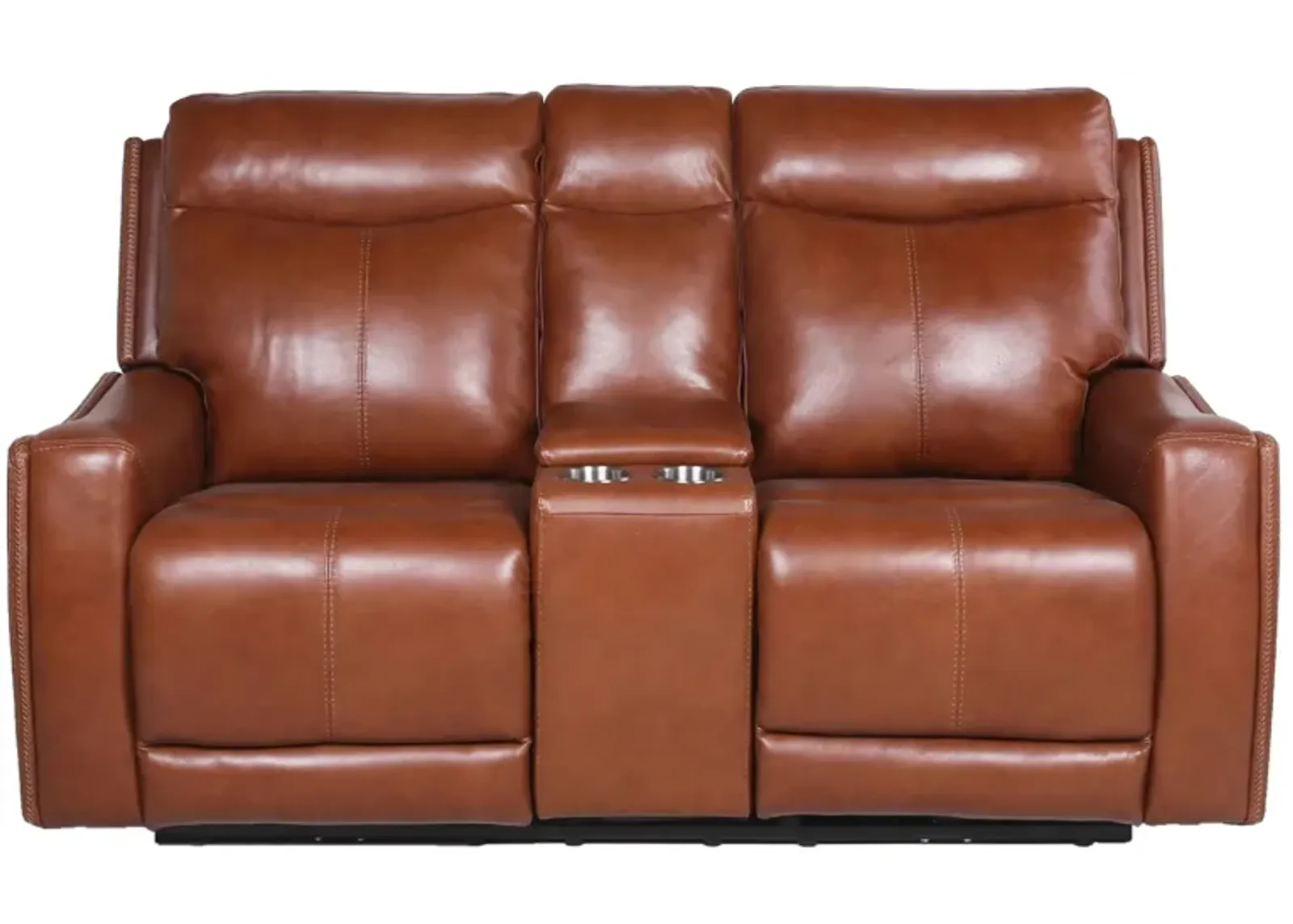 Natalia Power Loveseat Console Recliner in Caramel by Steve Silver Co.