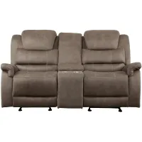 Prose Reclining Console Loveseat in Brown by Homelegance