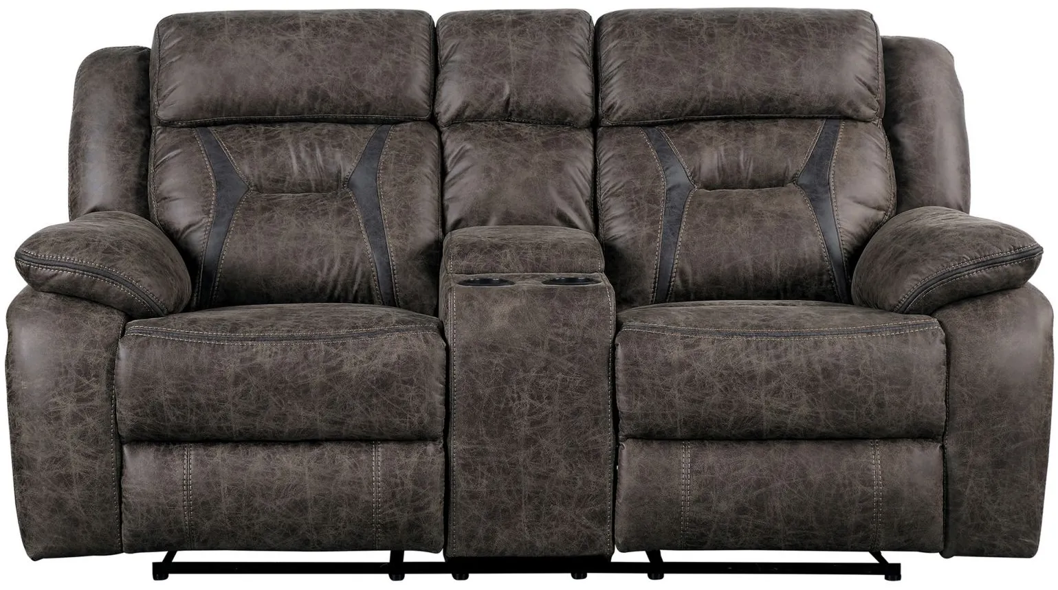 Lecter Reclining Console Loveseat in Dark brown by Homelegance