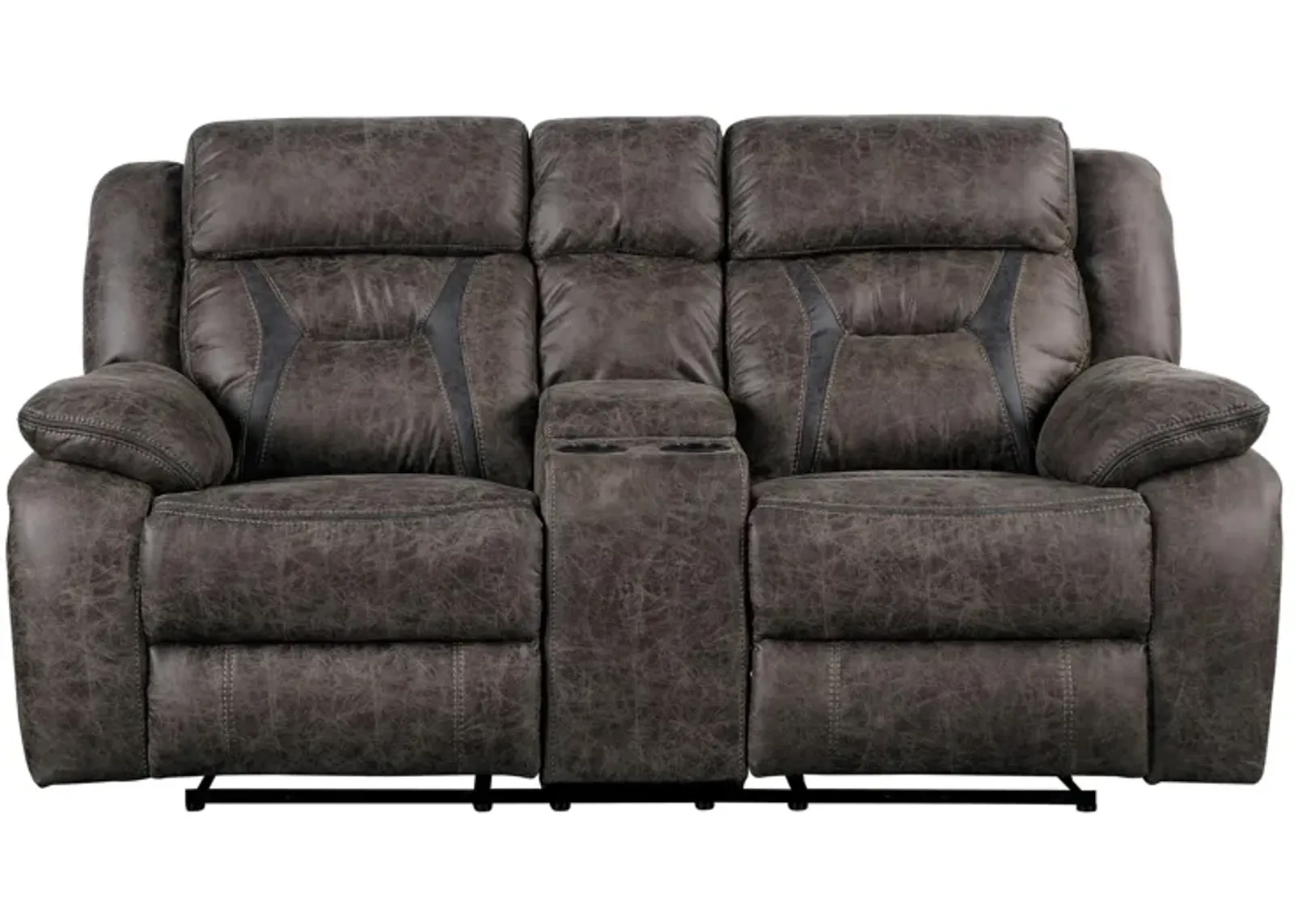 Lecter Reclining Console Loveseat in Dark Brown by Homelegance