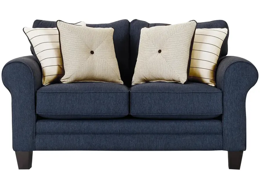 McKinley Loveseat in Navy by Fusion Furniture