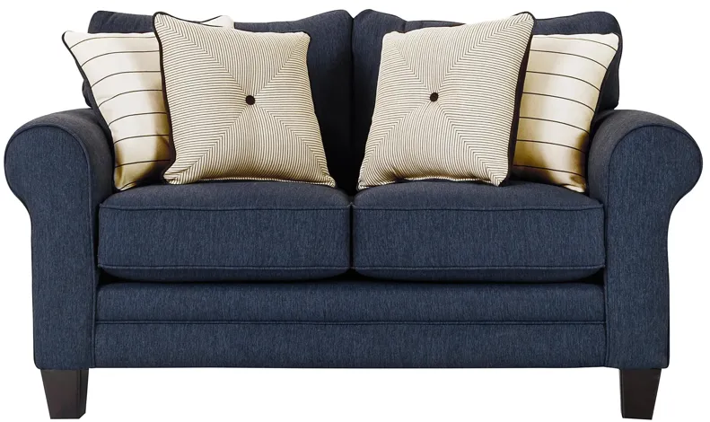 McKinley Loveseat in Navy by Fusion Furniture