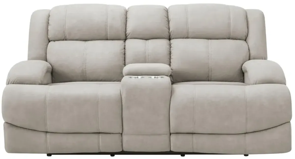 Quincey Power-Reclining Console Loveseat in Ash by Flexsteel