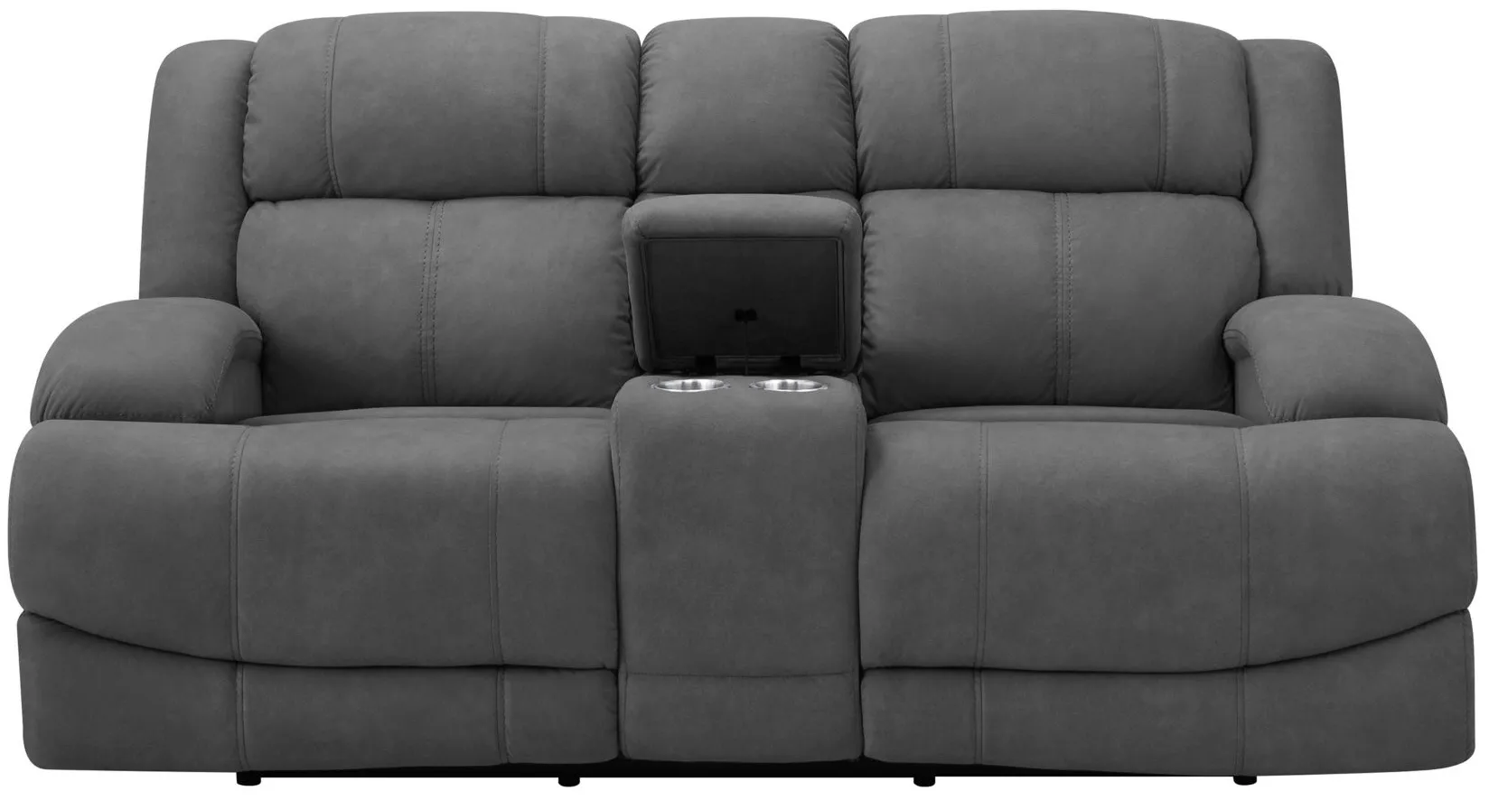 Quincey Power-Reclining Console Loveseat in Smoke by Flexsteel