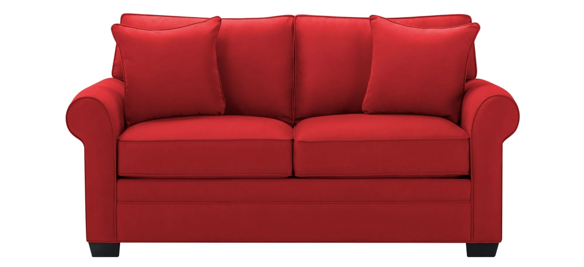 Glendora Apartment Sofa in Suede So Soft Cardinal by H.M. Richards