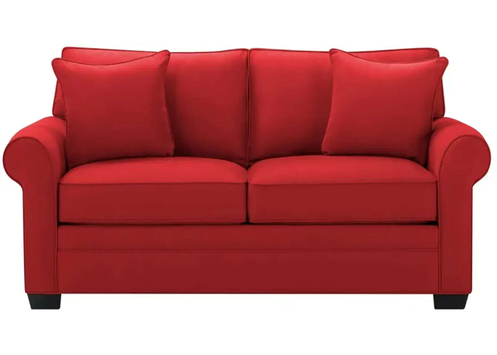 Glendora Apartment Sofa in Suede So Soft Cardinal by H.M. Richards