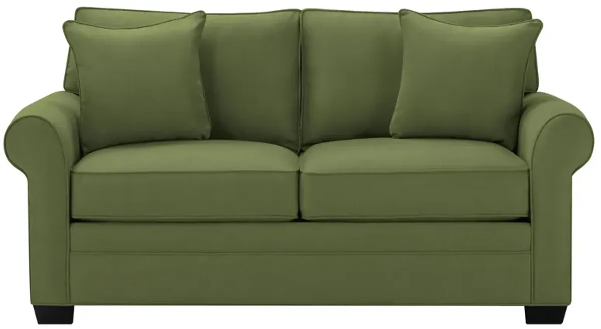 Glendora Apartment Sofa in Suede So Soft Pine by H.M. Richards