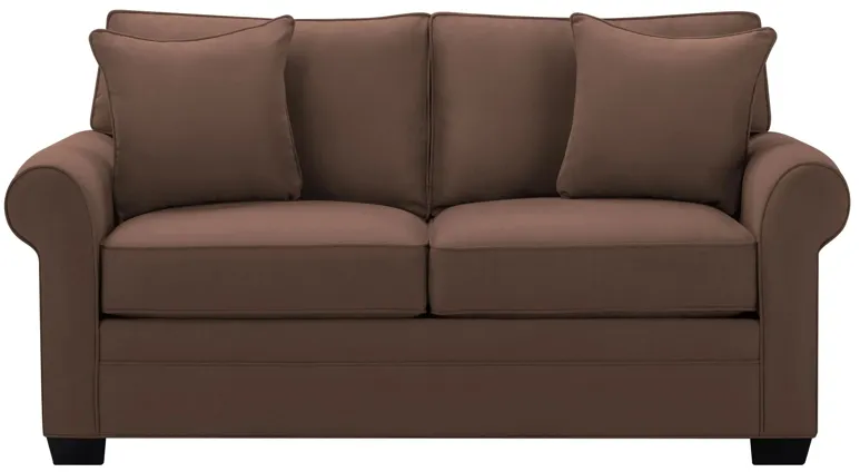 Glendora Apartment Sofa in Suede So Soft Chocolate by H.M. Richards