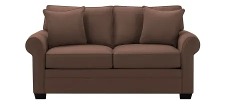 Glendora Apartment Sofa in Suede So Soft Chocolate by H.M. Richards