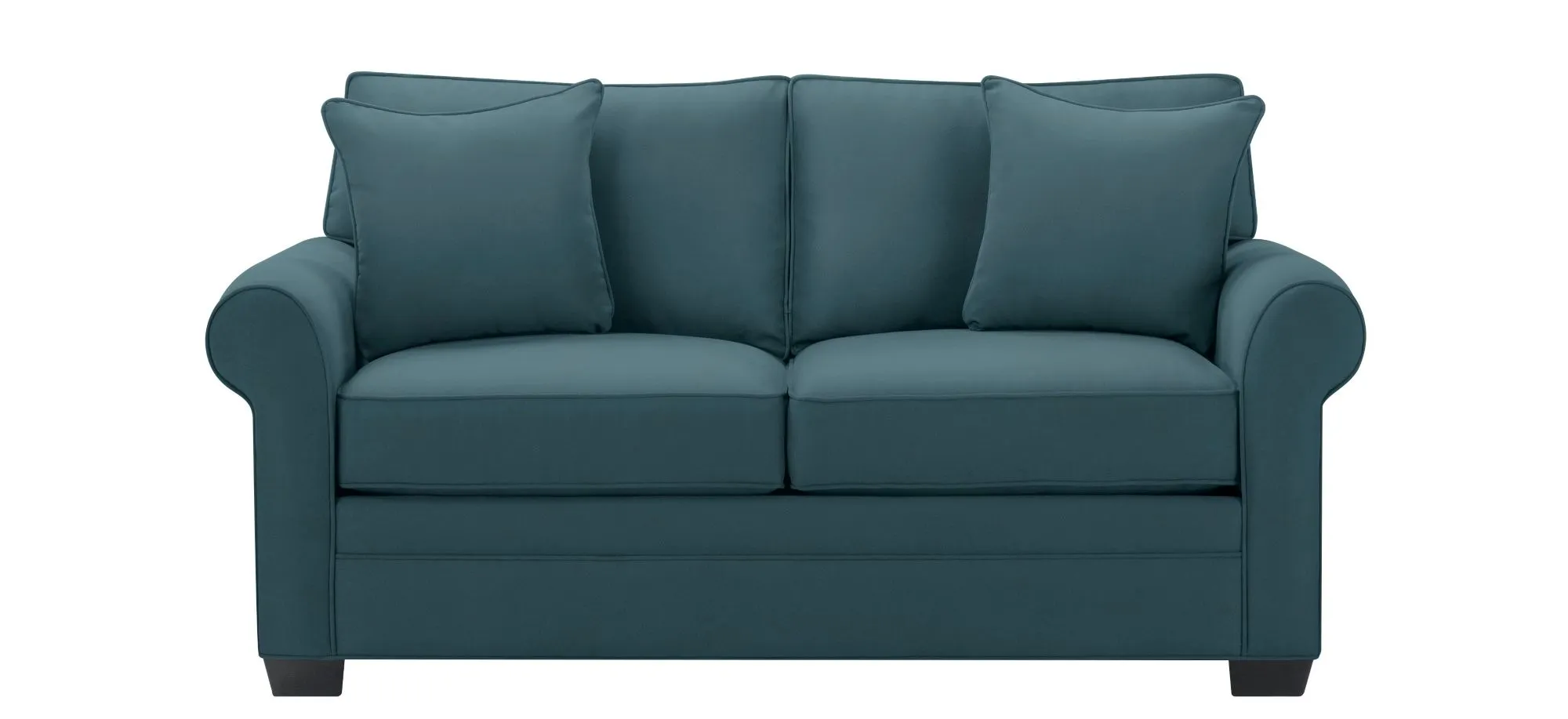 Glendora Apartment Sofa in Suede So Soft Lagoon by H.M. Richards