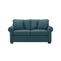 Glendora Apartment Sofa in Suede So Soft Lagoon by H.M. Richards