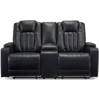 Center Point Reclining Loveseat in Black by Ashley Furniture