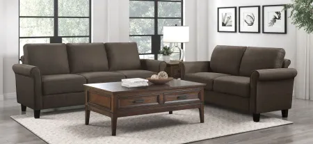 Elton Love Seat in Chocolate by Homelegance