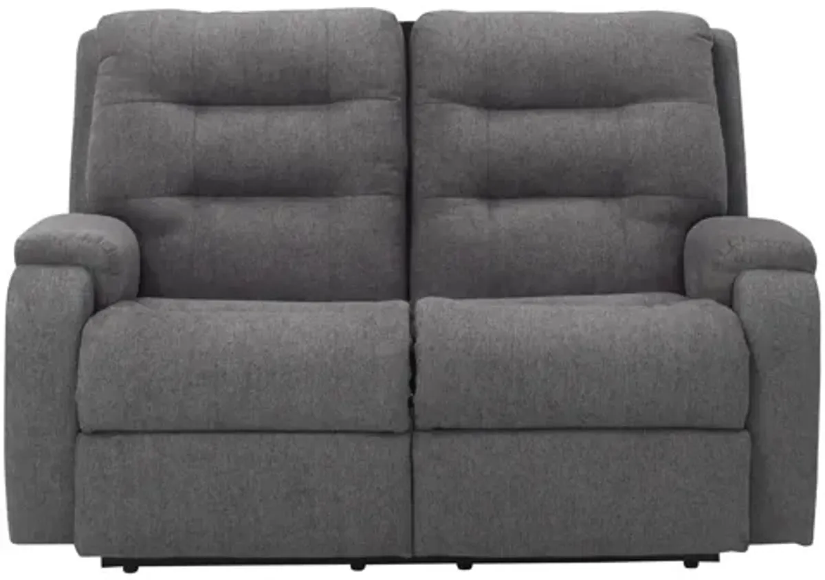 Halenbeck Triple Power Loveseat in Dark Gray by Flexsteel