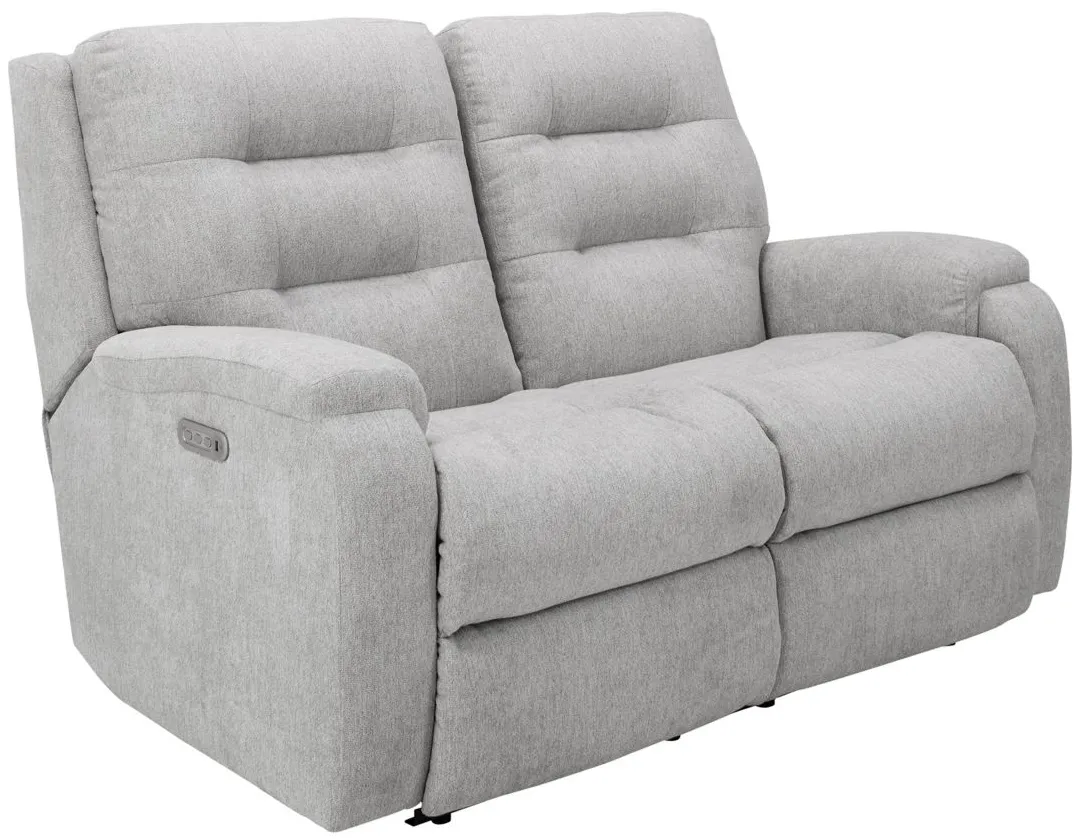 Halenbeck Triple Power Loveseat in Light Gray by Flexsteel