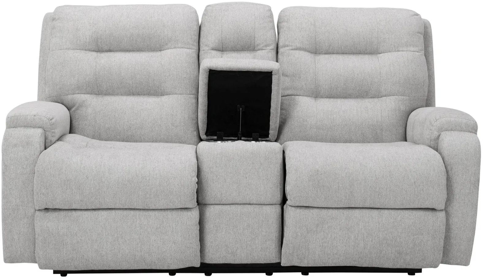 Halenbeck Power Reclining Loveseat w/ Console in Silver by Flexsteel