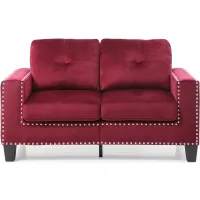 Nailer Loveseat in Burgundy by Glory Furniture