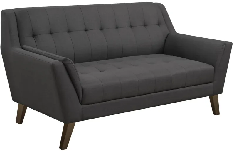 Elise Loveseat in Charcoal Pebble by Emerald Home Furnishings