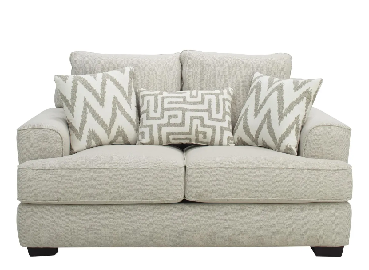 Marisa Chenille Loveseat in Beige by Corinthian