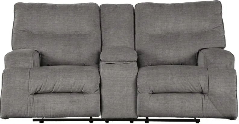 Coombs Double Recliner Loveseat w/Console in Charcoal by Ashley Furniture