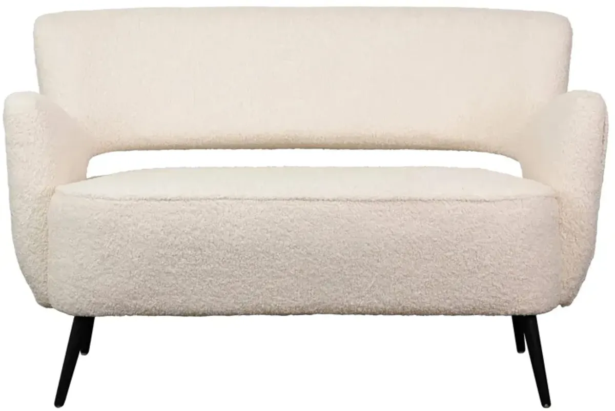 Zani Faux Sheepskin Love Seat in WHITE by Bellanest