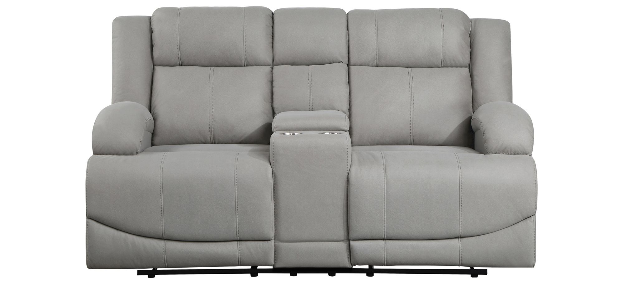 Brennen Reclining Console Loveseat in Gray by Homelegance