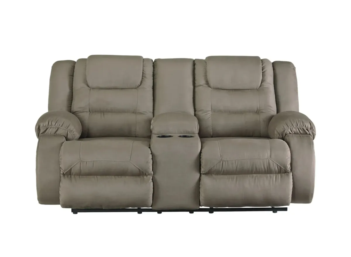 McCade Double Recliner Loveseat w/Console in Cobblestone by Ashley Furniture