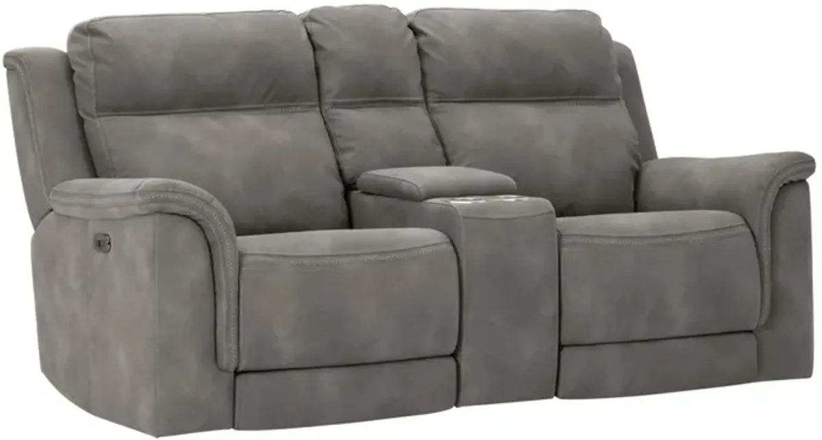 Durapella Power Reclining Console Loveseat