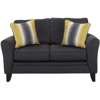 Adelina Loveseat in Stoked Carbon by Fusion Furniture