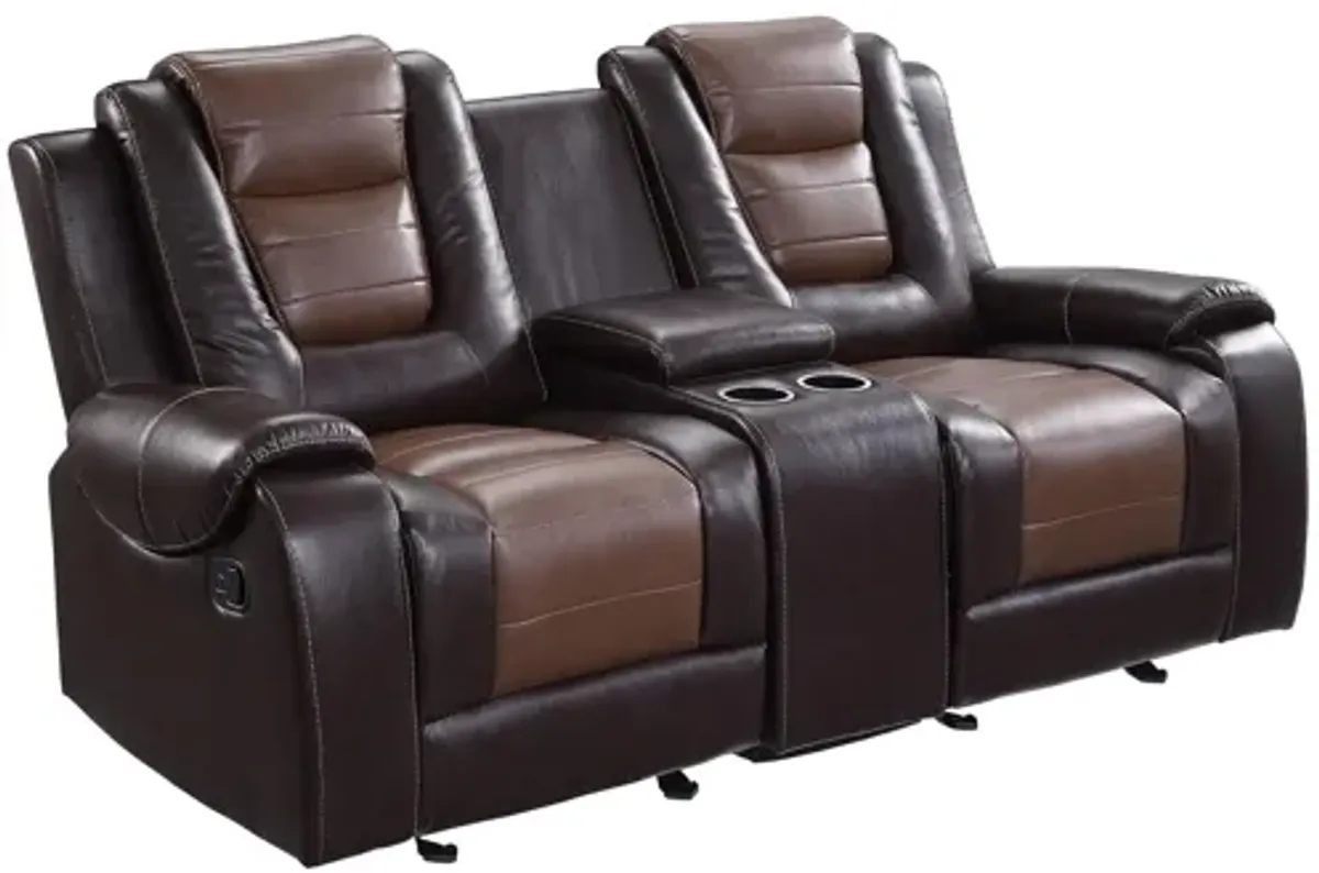 Ashcroft Double Glider Reclining Loveseat W/Center Console