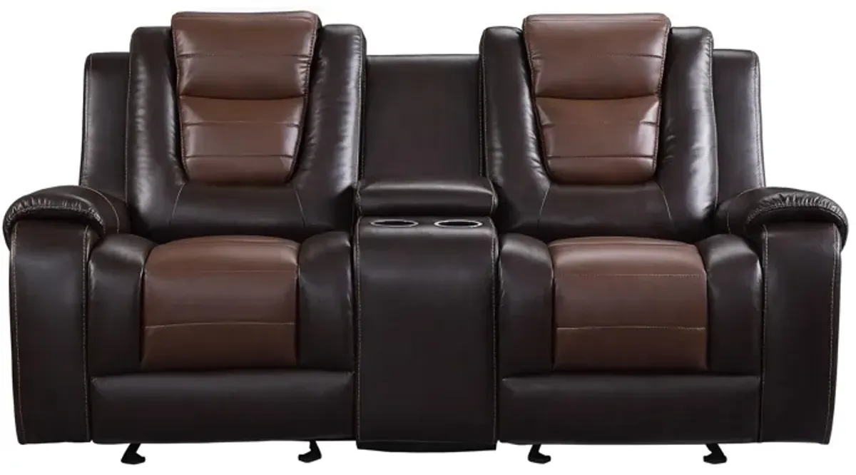 Ashcroft Double Glider Reclining Loveseat W/Center Console