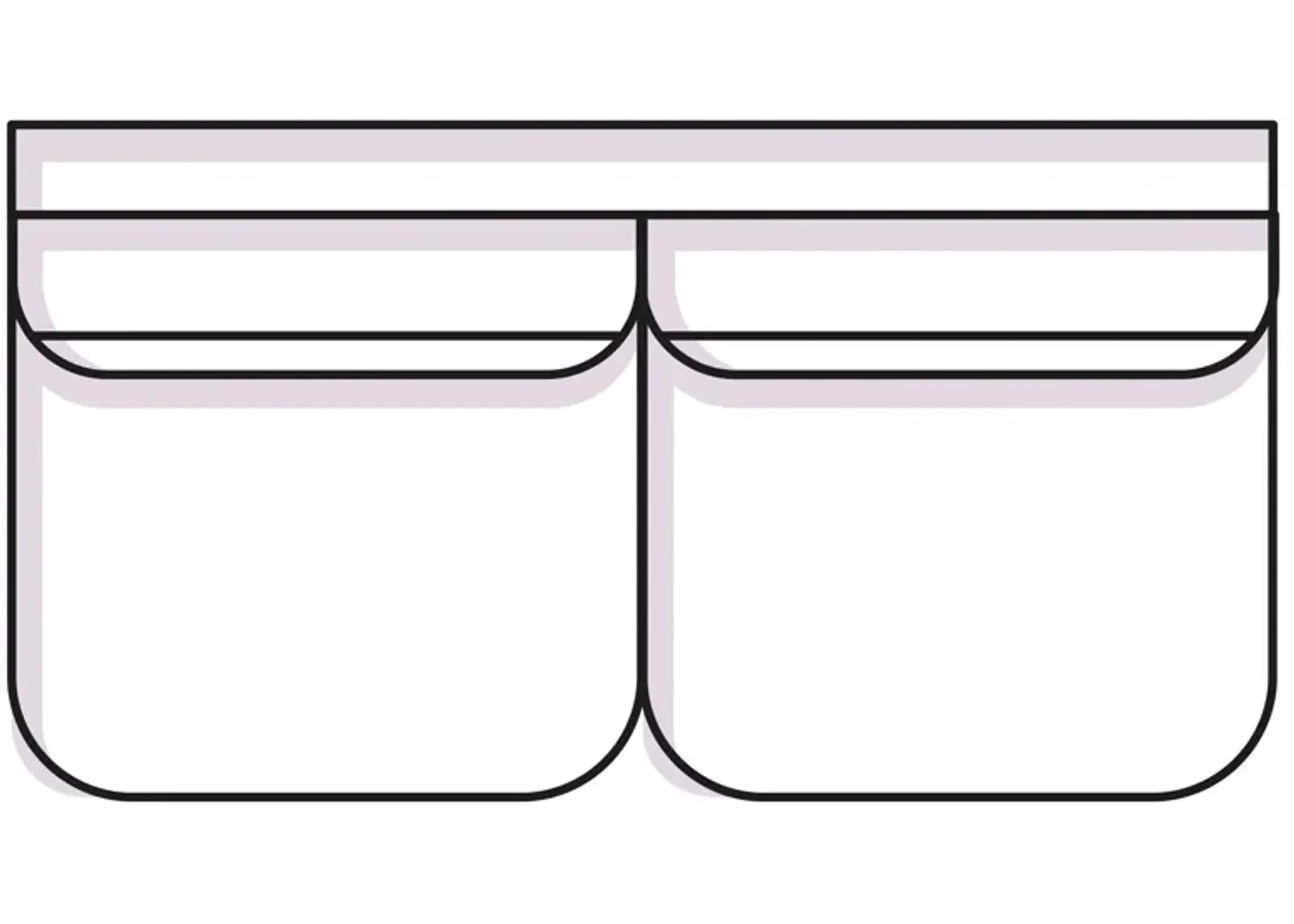 Broohah Armless Curved Loveseat