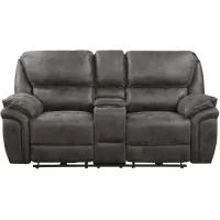 Cassiopeia Double Power Reclining Loveseat in Gray by Homelegance
