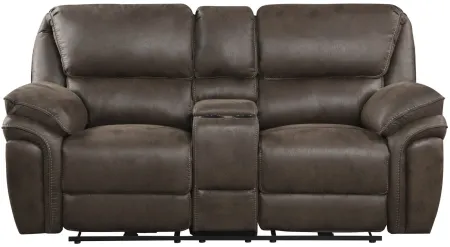 Cassiopeia Double Power Reclining Loveseat in Brown by Homelegance