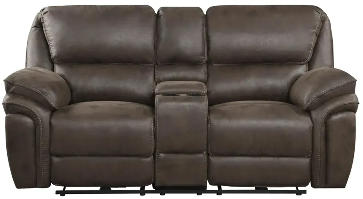 Cassiopeia Double Power Reclining Loveseat in Brown by Homelegance