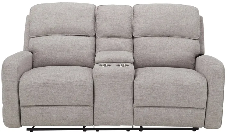 Everitt Chenille Power Console Loveseat in Gray by Bellanest