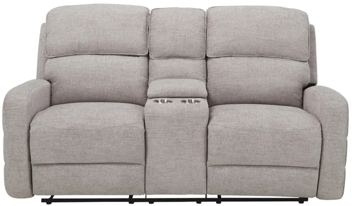 Everitt Chenille Power Console Loveseat in Gray by Bellanest