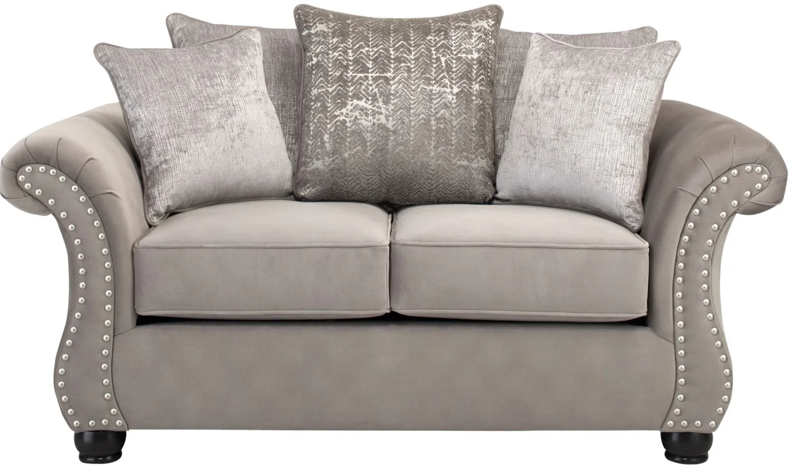 Bernardino Microfiber Loveseat in Cosmos Putty by Hughes Furniture